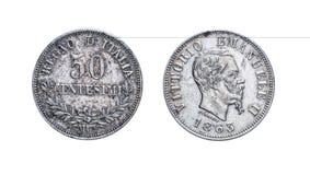 Cinqüênta 50 liras de moeda de prata dos centavos Vittorio Emanuele 1863 II, reino de Itália imagens de stock royalty free Cinqüênta 50 liras de moeda de prata dos centavos Vittorio Emanuele 1863 II, reino de Itália imagens de stock royalty free
