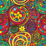 Circle Drawing Colorful Flowers Seamless Pattern Stock Photography Circle Drawing Colorful Flowers Seamless Pattern Stock Photography