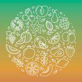 Circle fruit set royalty free illustration Circle fruit set royalty free illustration