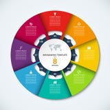 Circle infographic template. Vector layout with 8 options