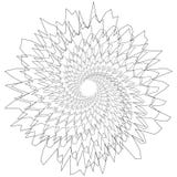 Circular geometric motif. Abstract grayscale op-art element vector illustration Circular geometric motif. Abstract grayscale op-art element vector illustration