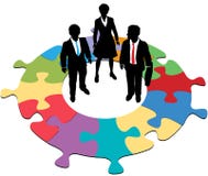 Cirkel het raadseloplossing van het bedrijfsmensenteam royalty-vrije illustratie Cirkel het raadseloplossing van het bedrijfsmensenteam royalty-vrije illustratie