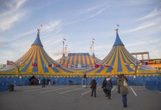 A Yellow And Blue Circus Tent. Editorial Stock Image - Image: 19969109