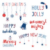 Citas de la Navidad y del Año Nuevo fijadas libre illustration Citas de la Navidad y del Año Nuevo fijadas libre illustration