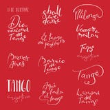 Citas escritas mano del tango fijadas ilustración del vector Citas escritas mano del tango fijadas ilustración del vector
