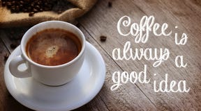 Citazione del caffè fotografie stock libere da diritti Citazione del caffè fotografie stock libere da diritti