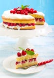 Citroencake met framboos royalty-vrije stock afbeeldingen Citroencake met framboos royalty-vrije stock afbeeldingen