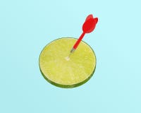 Citron, chaux avec le dard marqué et rouge circulaire de cible sur b en pastel photo libre de droits Citron, chaux avec le dard marqué et rouge circulaire de cible sur b en pastel photo libre de droits