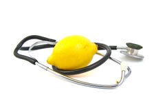 Citron et stéthoscope photo stock Citron et stéthoscope photo stock