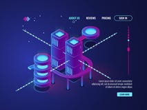Città astuta, vettore della stanza del server, icona della base di dati del centro dati, rete isometrica e concetto grande, dati illustrazione di stock Città astuta, vettore della stanza del server, icona della base di dati del centro dati, rete isometrica e concetto grande, dati illustrazione di stock