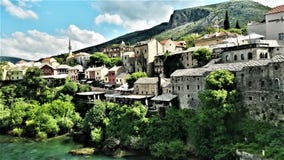 Città bosniaca di Mostar fotografia stock libera da diritti Città bosniaca di Mostar fotografia stock libera da diritti