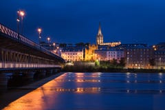Night view. Derry Londonderry. Northern Ireland. United Kingdom royalty free stock photos Night view. Derry Londonderry. Northern Ireland. United Kingdom royalty free stock photos