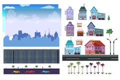 City 2d game level kit royalty free illustration City 2d game level kit royalty free illustration