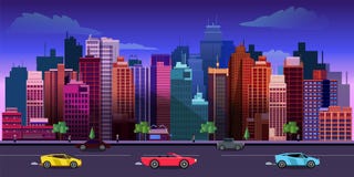 City game background 2d application. Vector design. stock illustration City game background 2d application. Vector design. stock illustration