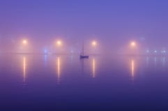 City Lights Reflecting On The Sea In Fog - Turkey Royalty Free Stock Image City Lights Reflecting On The Sea In Fog - Turkey Royalty Free Stock Image