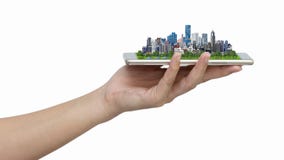 City model on smartphone