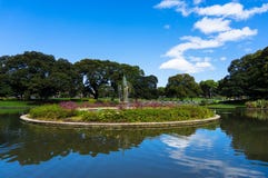 City pond and fountain, Sydney University park Stock Image City pond and fountain, Sydney University park Stock Image