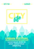 City skyline background. Poster template with Urban landscape. Blue pastel city silhouette in flat style. Cityscape stock illustration City skyline background. Poster template with Urban landscape. Blue pastel city silhouette in flat style. Cityscape stock illustration