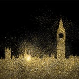 City skyline gold glitter art concept illustration royalty free illustration City skyline gold glitter art concept illustration royalty free illustration
