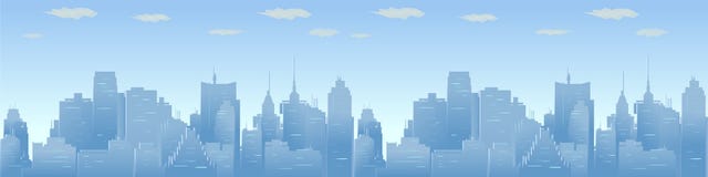 City skyline vector illustration. Urban Panorama, daytime cityscape in flat style Stock Photos City skyline vector illustration. Urban Panorama, daytime cityscape in flat style Stock Photos