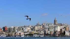 Cityscape av det Karakoy området i Istanbul med det Galata tornet arkivbild Cityscape av det Karakoy området i Istanbul med det Galata tornet arkivbild