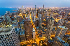 Cityscape van Chicago bij kust stock fotografie Cityscape van Chicago bij kust stock fotografie