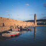 Ciudad de Rethymno en la isla de Creta, isla griega fotografía de archivo Ciudad de Rethymno en la isla de Creta, isla griega fotografía de archivo