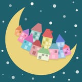 Ciudad en la luna libre illustration Ciudad en la luna libre illustration