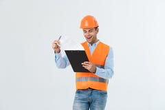 Civil engineer or architech and worker with safety helmet checking building ,engineering and architect concept. Royalty Free Stock Photo Civil engineer or architech and worker with safety helmet checking building ,engineering and architect concept. Royalty Free Stock Photo
