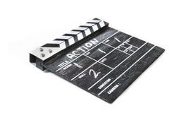 Clapper Board On White Background Title Action Royalty Free Stock Photography