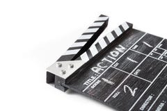 Clapper Board On White Background Title Action Stock Image