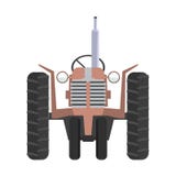 Classic Agricultural tractor icon and front view with flat color Stock Photo Classic Agricultural tractor icon and front view with flat color Stock Photo