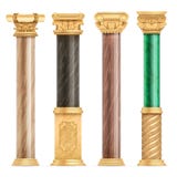 Classic arabic architecture golden columns with stone marble pillar vector set isolated royalty free illustration Classic arabic architecture golden columns with stone marble pillar vector set isolated royalty free illustration