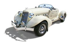 Classic Auburn Boattail Speedster- isolated Royalty Free Stock Photography Classic Auburn Boattail Speedster- isolated Royalty Free Stock Photography