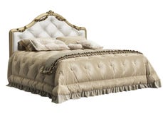 Classic bed with carved headboard isolated on white background royalty free stock photos Classic bed with carved headboard isolated on white background royalty free stock photos