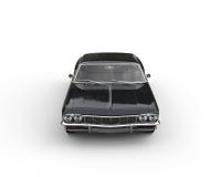 Classic black car - studio shot - top front view Royalty Free Stock Photos Classic black car - studio shot - top front view Royalty Free Stock Photos
