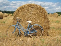 Classic Retro Bike With Hay Bales Stock Image Classic Retro Bike With Hay Bales Stock Image
