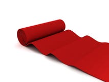 Classic Rolling Red Carpet On White Background Royalty Free Stock Photo