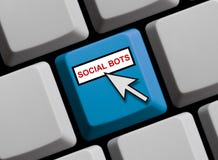 Clavier d'ordinateur : Bots sociaux photographie stock Clavier d'ordinateur : Bots sociaux photographie stock