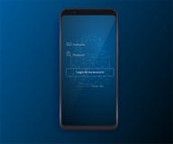 Clean Mobile UI Design Concept. Login Application with Password Form Window. Flat Web Icons. Vector royalty free illustration Clean Mobile UI Design Concept. Login Application with Password Form Window. Flat Web Icons. Vector royalty free illustration