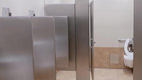 Clean new public toilet room