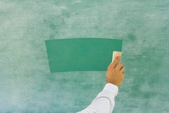 Cleaning The Chalkboard Royalty Free Stock Photography