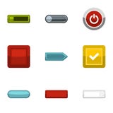 Click And Selection Icons Set, Flat Style Stock Photo
