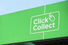 Click collect online shopping shop mall quick easy green sign stock photo Click collect online shopping shop mall quick easy green sign stock photo