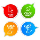Click here button stock vector. Illustration of clip - 16758112