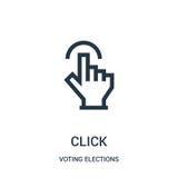 click icon vector from voting elections collection. Thin line click outline icon vector illustration vector illustration click icon vector from voting elections collection. Thin line click outline icon vector illustration vector illustration