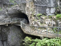 The Cliff Hanging Walkway at Tianmen Mountain, The Heaven`s Gate at Zhangjiagie, Hunan Province, China, Asia royalty free stock photography The Cliff Hanging Walkway at Tianmen Mountain, The Heaven`s Gate at Zhangjiagie, Hunan Province, China, Asia royalty free stock photography