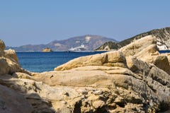 Cliffs of the Marathias beach, Greece. royalty free stock photos Cliffs of the Marathias beach, Greece. royalty free stock photos