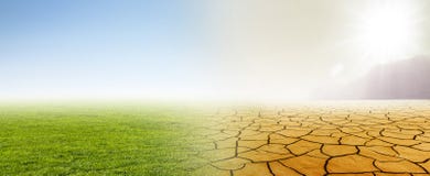 Climate change from meadow to desert vector illustration Climate change from meadow to desert vector illustration