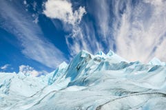 Climbers walk up on glacier in Patagonia. Stock Photography Climbers walk up on glacier in Patagonia. Stock Photography